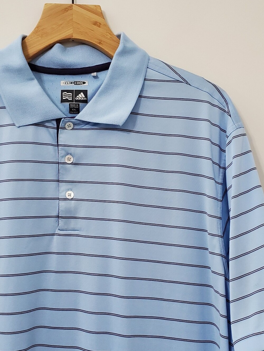 Adidas ClimaCool Golf Polo Shirt Blue Stripe Mens XXL